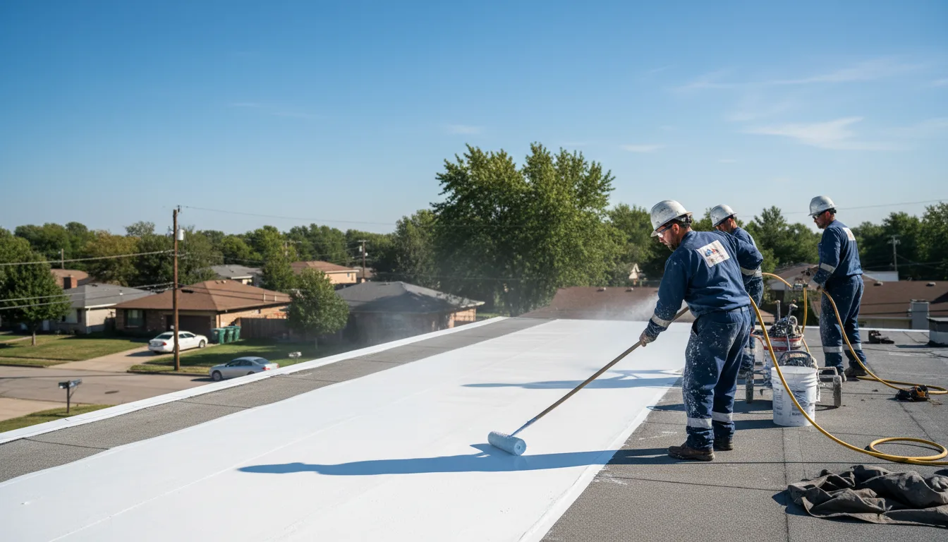 Commercial roof coating in Sandwich, IL near me